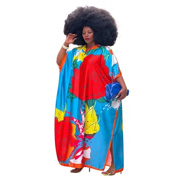 2023 Пролет Ново Прием на Африканска Мода Половината Ръкав, С Кръгло деколте от Полиестер Печат Плюс Размера на Дълга Рокля Макси Рокля Африкански Рокли