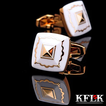 KFLK луксозна 2020 Новата ГОРЕЩА риза родословни обици за мъже Брандираната маншет копчета сватбена родословни Благородна Златна abotoaduras Бижута