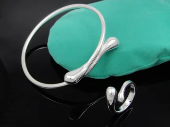 Търговия на едро и дребно за продажба N925 Сребро цветна гривна, пръстен + модерен женски модерен бижутериен набор от wholesale012